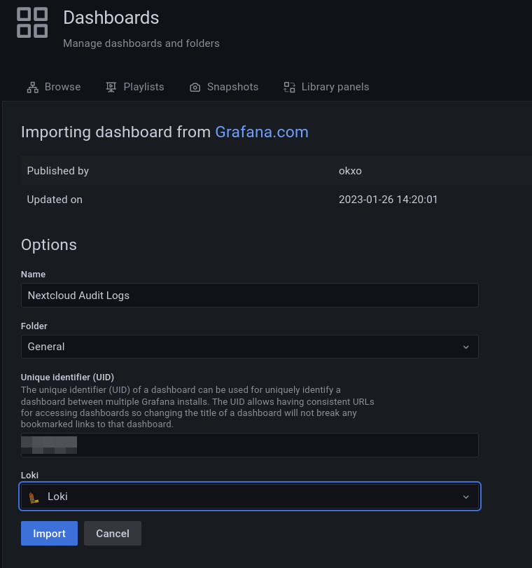 Monitor your Nextcloud logs for suspicious activities with Grafana Loki